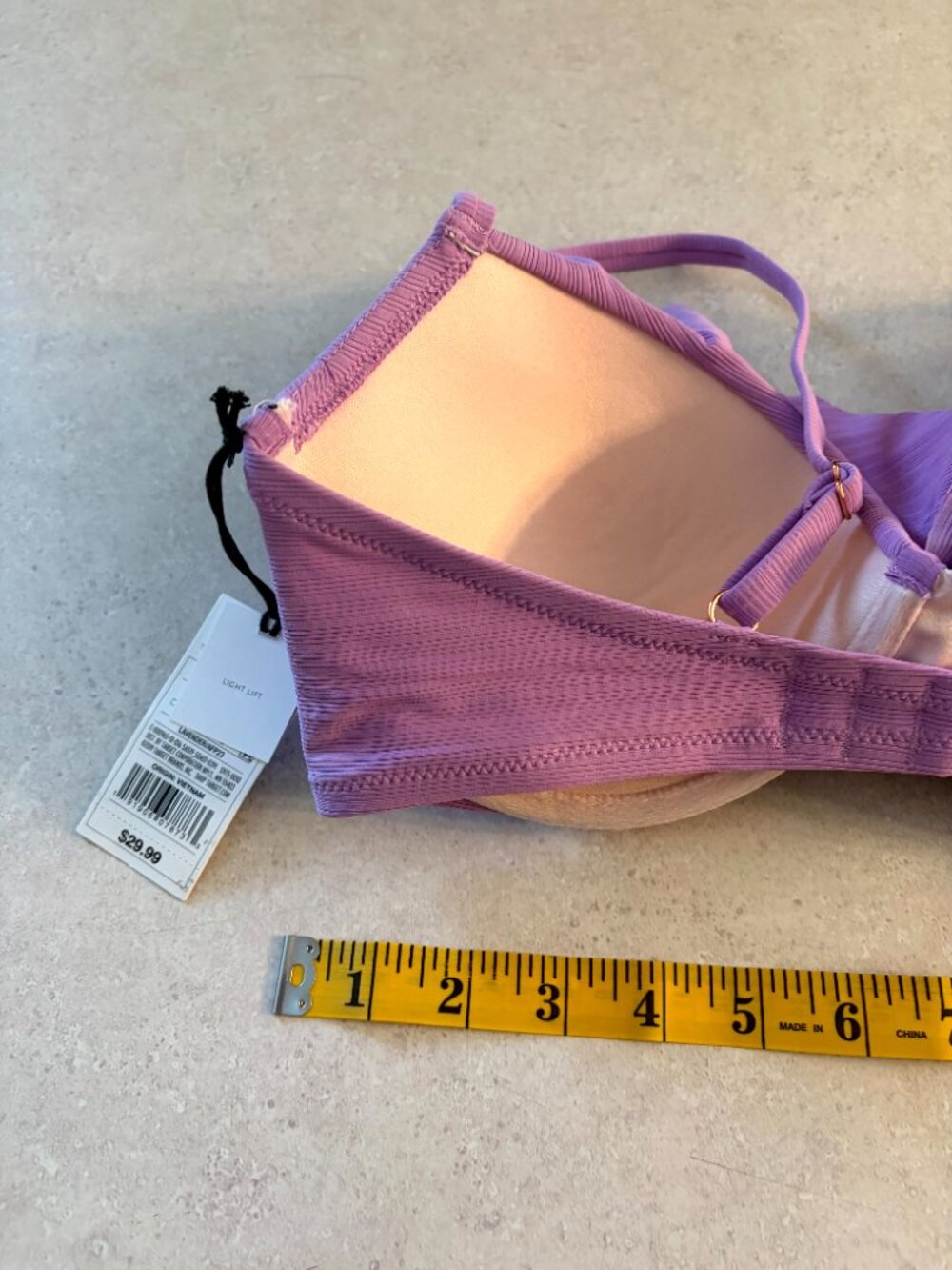 NWT Shade & Shore Women's Bikini Top Underwire Padded Purple Size 34D Ruffle - Picture 6 of 7